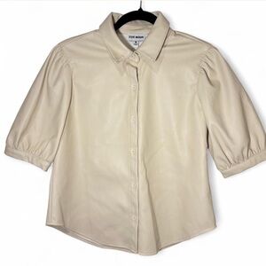 Roxanne Short Sleeve Faux Leather Top